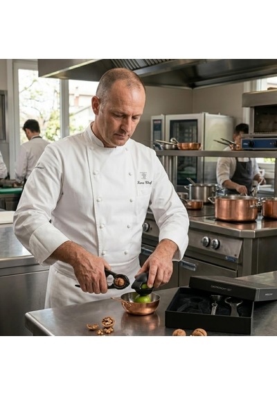 Deinhaus Chef Gastronomy Set, Mat Siyah Eloksal Döküm, Fındıkkıran Ve Narenciye Sıkacağı, Profesyonel Mutfak Seti