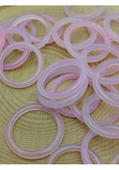 Akik Taşı İnce Boy Yüzük Pembe Alacalı 3mm Kalınlık 59974 Bakır