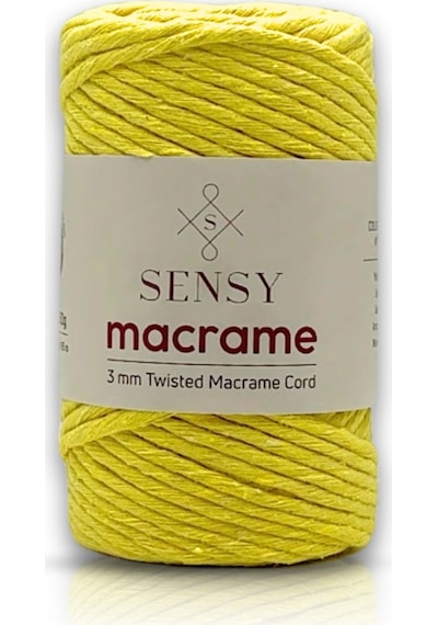 Sensy Premium Taranan Makrome Makrame Hobi Ipi Açık Sarı