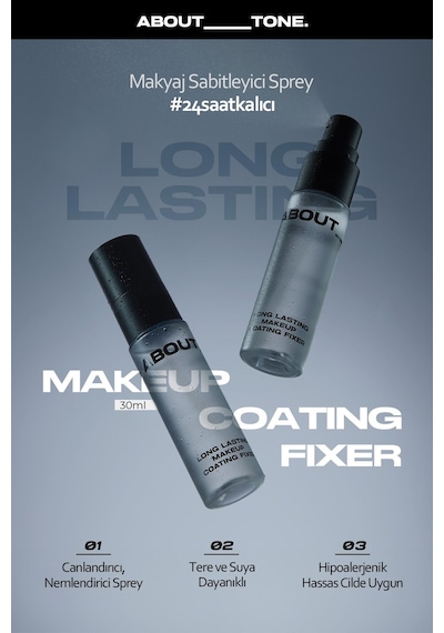 About Tone Ekstra Güçlü Nemlendirici Tere Dayanıklı Makyaj Sabitleme Spreyi ABOUT TONE LongLasting Makeup Fixer