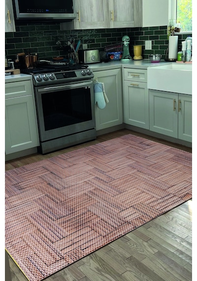 Decoser Hasır 8051 Kahve Halı Kilim Kaymaz Taban Salon Mutfak Kesme Yolluk Kahverengi