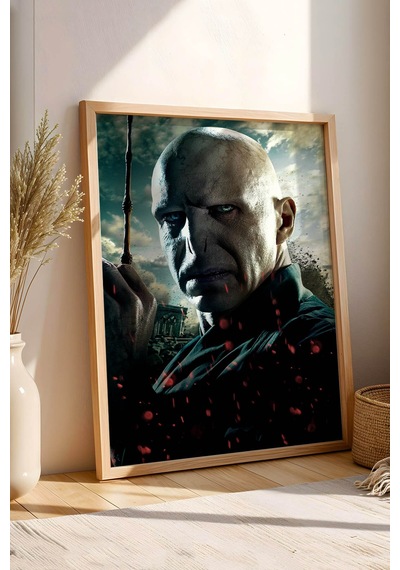 Lord Voldemort Mürver Asa Çerçeveli Tablo - Lüks Harry Potter Karanlık Lord Karakter Duvar Dekoru Kayın Lord Voldemort Mürver Asa Çerçeveli Tablo - Lüks Harry Potter Karanlık Lord Karakter Duvar Dekoru Kayın