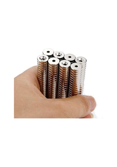 2 Adet D20mm X 7/4mm X 3mm Havşa Delikli Güçlü Vida Atılabilir Neodyum Mıknatıs 2'li Paket