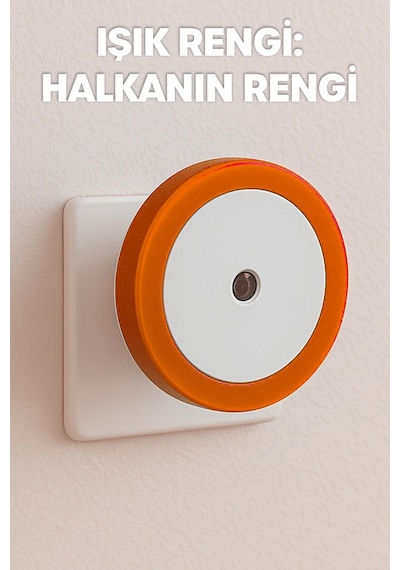 Yuvarlak Otomatik Gece Lambası Işığa Duyarlı Karanlık Ldr Sensörlü Koridor Turuncu Gc01 Turuncu