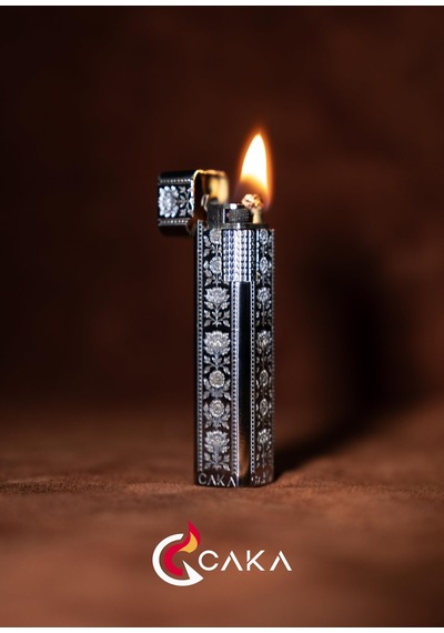 Caka Lighter Petra Flora Silver Benzinli Çakmak - Ckl-065