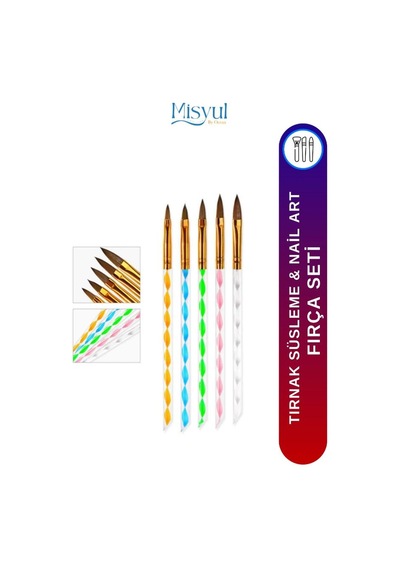 Misyul Tırnak Desen Fırçası 4'lü Renkli Tasarım Mıs-2193