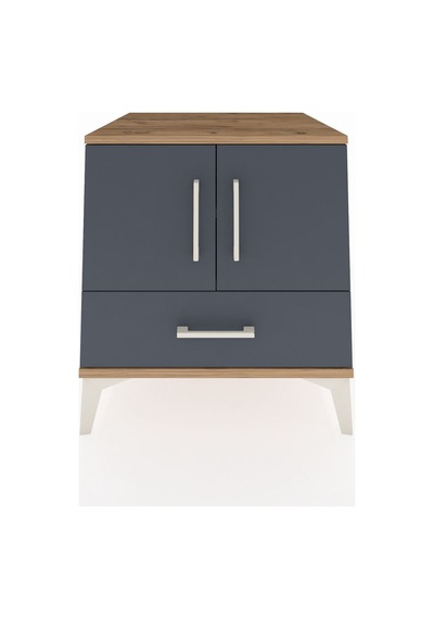 Kronos Komodin 2 Raflı Tek Çekmeceli 2 Kapaklı 60x59x64 Çam-a... Çam