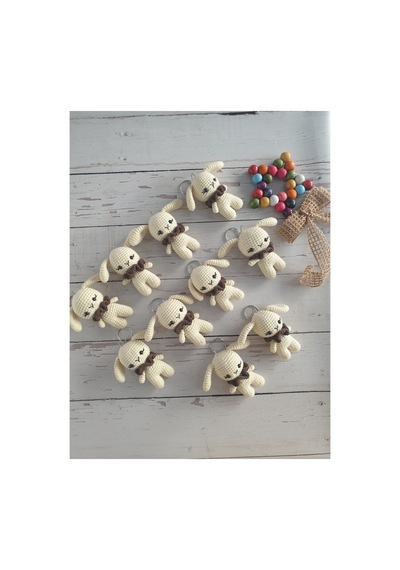 Amigurumi Örgü Tavşan Minik Anahtarlik Kahverengi