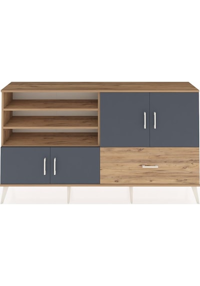 Arges Konsol 5 Raflı Tek Çekmeceli 4 Kapaklı 176x30x99 Çam-antras Çam-antrasit/çam Arges Konsol 5 Raflı Tek Çekmeceli 4 Kapaklı 176x30x99 Çam-antras Çam-antrasit/çam