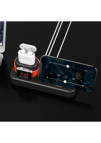 3In1 Apple Uyumlu iPhone+Iwatch+Ipods Silikon Şarj Standı Telefon Tutucu (502868842)