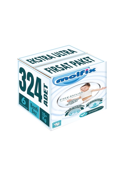 Molfix Premium Bebek Bezi Beden:6 15+kg Extra Large 324 Adet 6'lı