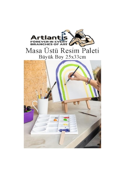 Masa Üstü Resim Paleti 1 Adet 20 Hazneli Boya Paleti 25x33 Cm Sanatsal Boyalar İçin Büyük Palet Akrilik Boya Yağlı Boya Guaj Boya