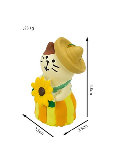Ayçiçekli Kedi Mini Figür