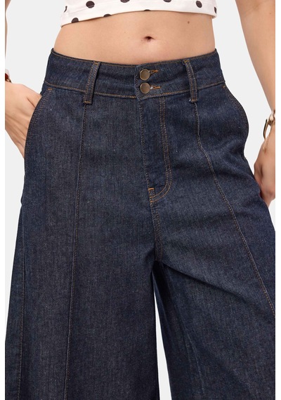 Itsbasic Kadın İndigo Selvedge 7w6-50 Maxi Denim Bermuda Jort