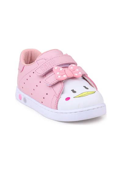 Kiko Kids Bart Cırtlı Işıklı Kız Bebek Spor Ayakkabı Pembe