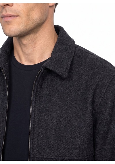 Fabrika Antrasit Erkek Slim Fit Diyagonal Gömlek Yaka Mont F6wm-mnt 2109 Antrasit Melanj