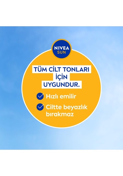 Nıvea Sun Spf50+yüksek Güneş Koruyucu 200 Ml,suya Dayanıklı,nemlendirici,c Vitamini,hyalüron Sku: Smg8690010386663 Açık Bej