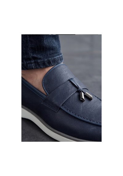 Crc Ayakkabı Handmade Lacivert Leather Men's Oxford - Executive Elite Seri