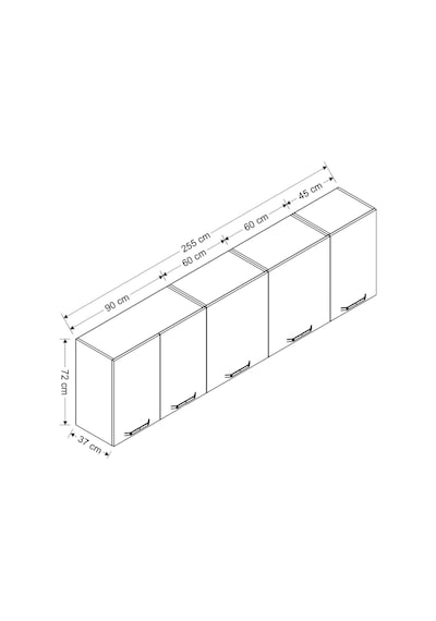 Minar 255 Cm Mutfak Dolabı Beyaz 255-b1-üst Modül