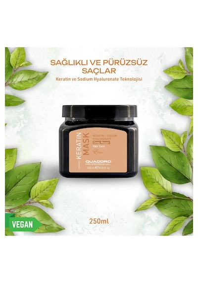 Quaddro Yıpranmış Saçlar için Onarıcı Keratin Maskesi 250 ML