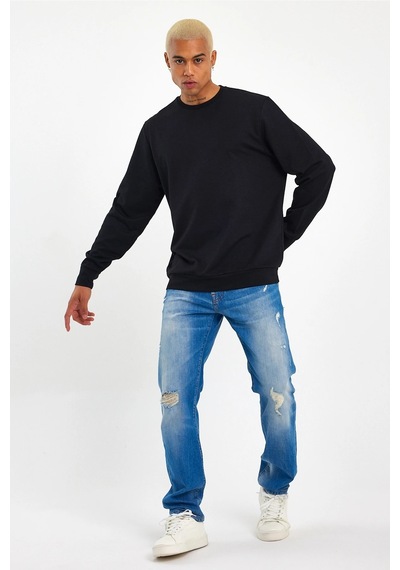 Erkek Bisiklet Yaka Regular Fit Sweatshirt Spr 20k30 001