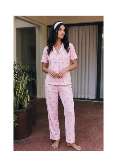 Fit Women Viskon Karışım Homewear Pembe Pijama Takımı