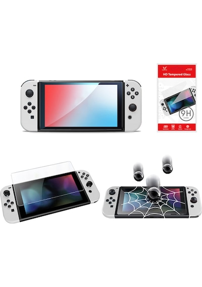 Cafele Seri-2 Temperli Nintendo Switch Oled Cam Ekran Koruyucu
