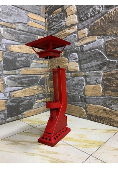 Alev Lambası Roket Tipi Pelet Soba - Kırmızı