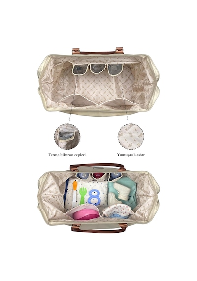 Xmlbayiciniz Stylo Usa Mommy Bag Anne Bebek Bakım Ve Kadın Çantası Vızon Çok Renkli