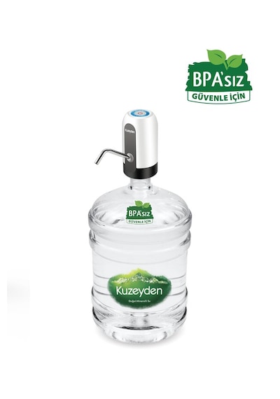 Bpa'sız Şarjlı Damacana Pompası Bpa'sız Boru 10l - 15l - 19l 1200 Mah Beyaz