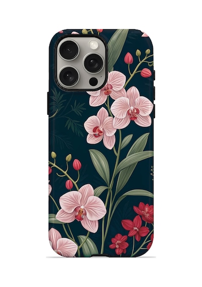 Velvoria Valestra Gece Orkide Apple iPhone Uyumlu 15 Pro Darbe Korumalı Kılıf Valestra Select - Gece Orkide