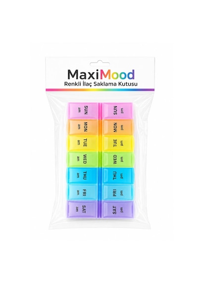Maximood Renkli İlaç Saklama Kutusu Karışık Renk