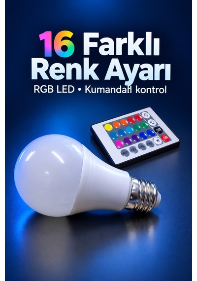 Tek Kumandalı Led Ampul 10 W Güç Özellikli Najmaddin 1