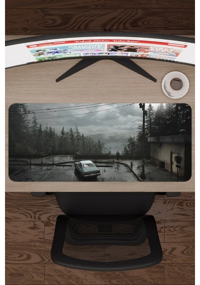 Silent Hill Kaymaz Dikişli Kauçuk Oyuncu Mousepad V5 - 70x30 Xl Gaming Mouse Pad Fare Altlığı