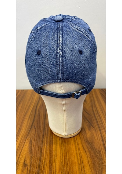 Jean Denim Kot Kumaş Vintage Unisex Cap Şapka Lacivert