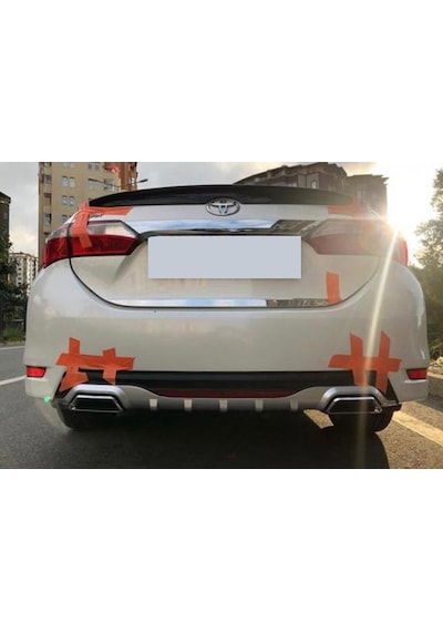Toyota Corolla Uyumlu Arka Difüzör Egzoz Görünüm Reflektörlü Amg Dizayn