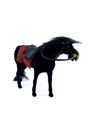 Livery Stable - Süvari Eyerli Siyah Oyuncak At