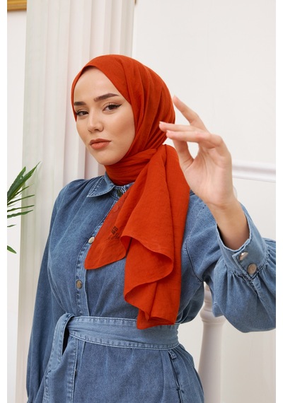 Silk Home Organik Jazz Şal 78003-14 Kiremit