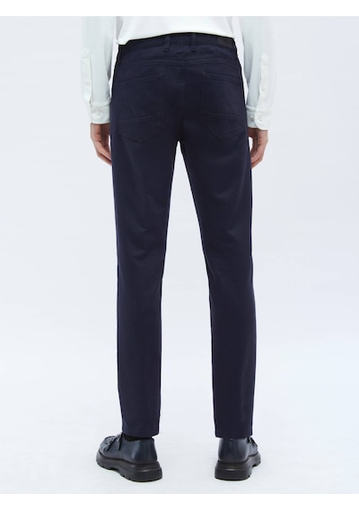 Kip Lacivert Dokuma Slim Fit Casual Pamuk Karışımlı Pantolon 400053 Lacivert