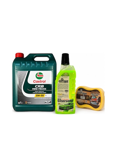 Castrol Crb Mini Truck C2 5W-30 7 L+ Oto Şampuan 1000 ML + Yıkama Süngeri
