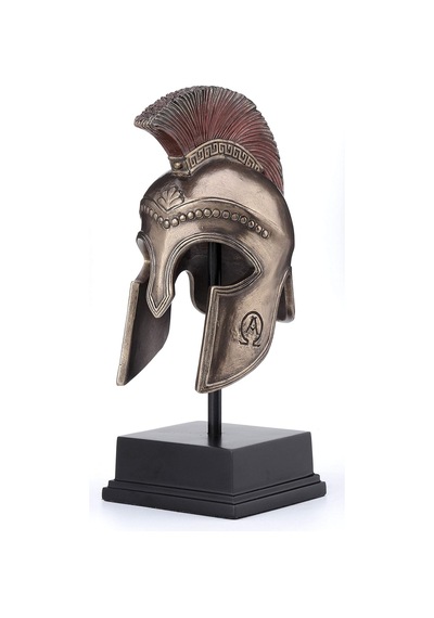 Greek Hoplite Helmet - Antik Yunan Hoplit Piyade Kaskı Stand Biblo Dekor