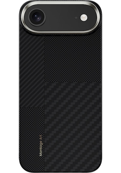 Apple Uyumlu iPhone 17 Air Kılıf M-safe Özellikli Karbon Fiber Benks Montage Armorair Kevlar Kapak Siyah