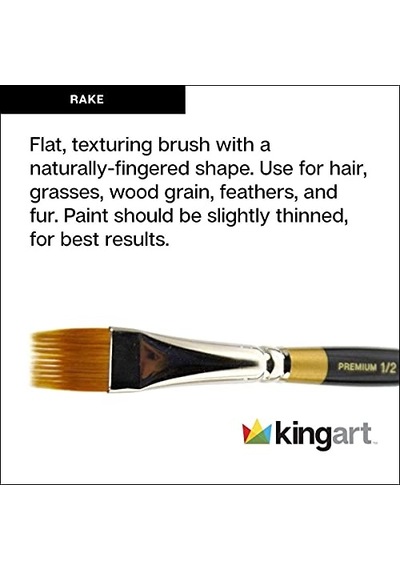 Gold Paint Brush-flat Rake, Size: 3/4