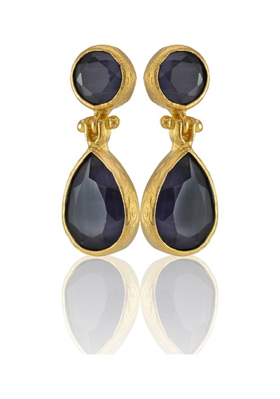 Kadir Jewellery 22 Ayar Altın Kaplama Vintage Küpe -el İşçiliği Ve Hipoalerjenik Küpe Mor 15552984