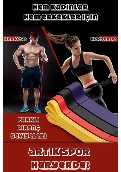 Mega Setler Direnç Bantları + Pilates Bandı Direnç Bandı Barfiks Lastiği Loop Power Band Diğer