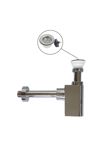 Studor Trap-Vent Kromajlı Havalıklı Lavabo Sifonu Paslanmaz Delikli Süzgeçli Tıkanma ve Koku Önleyici