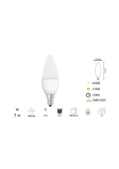 Ince Duylu Avize için E 14 Sarı Işık Led Ampul