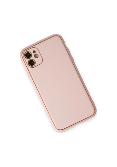 Newface - 629 - İphone 12 Kılıf Coco Deri Silikon Kapak - Edntrend - - Pudra