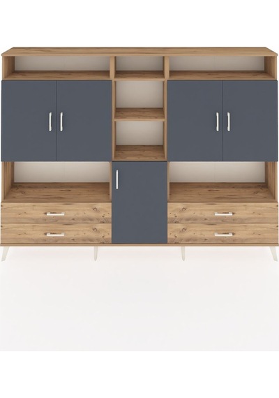Arges Dolap 12 Raflı 4 Çekmeceli 5 Kapaklı 220x30x163 Çam-antrasit/çam Antrasıt/atlas Çam - Atlas Çam Arges Dolap 12 Raflı 4 Çekmeceli 5 Kapaklı 220x30x163 Çam-antrasit/çam Antrasıt/atlas Çam - Atlas Çam
