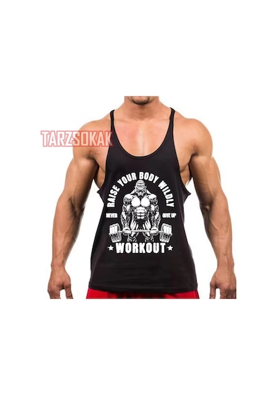 Tarzsokak Gym Tank Top Fitness Sporcu Atleti Gym13 Siyah